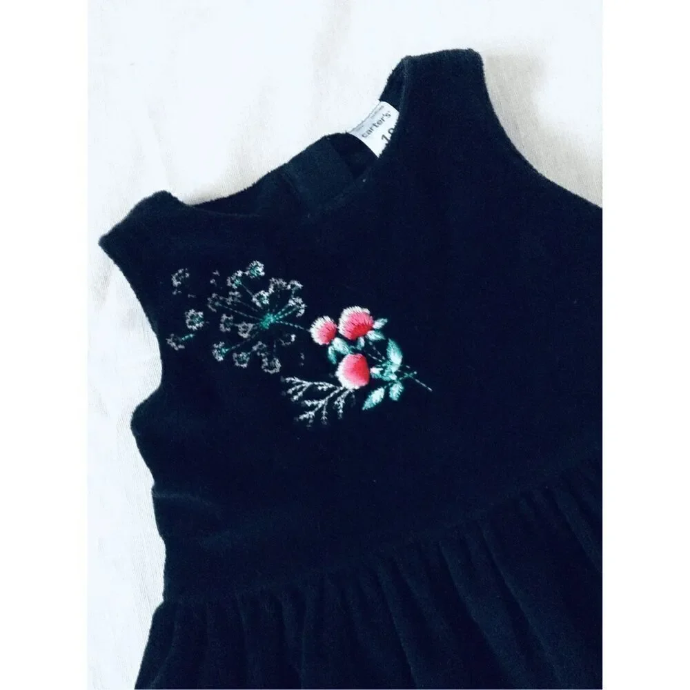Carter's Baby Girls 12-18 Mos Embroidered Velour Dress BUY 2 GET 1 FREE